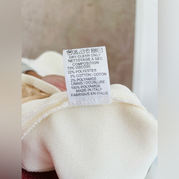 Elie Saab Off white/ Ivory floral lace long sleeve bodycon mini dress 38 NWT - Picture 9 of 11